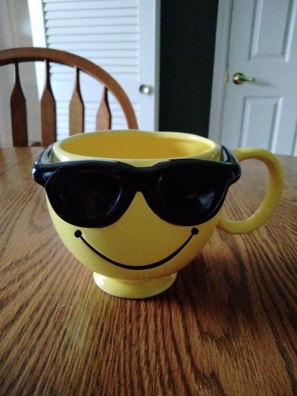 Teleflora Yellow Smiley Face Planter or Mug with Sunglasses -